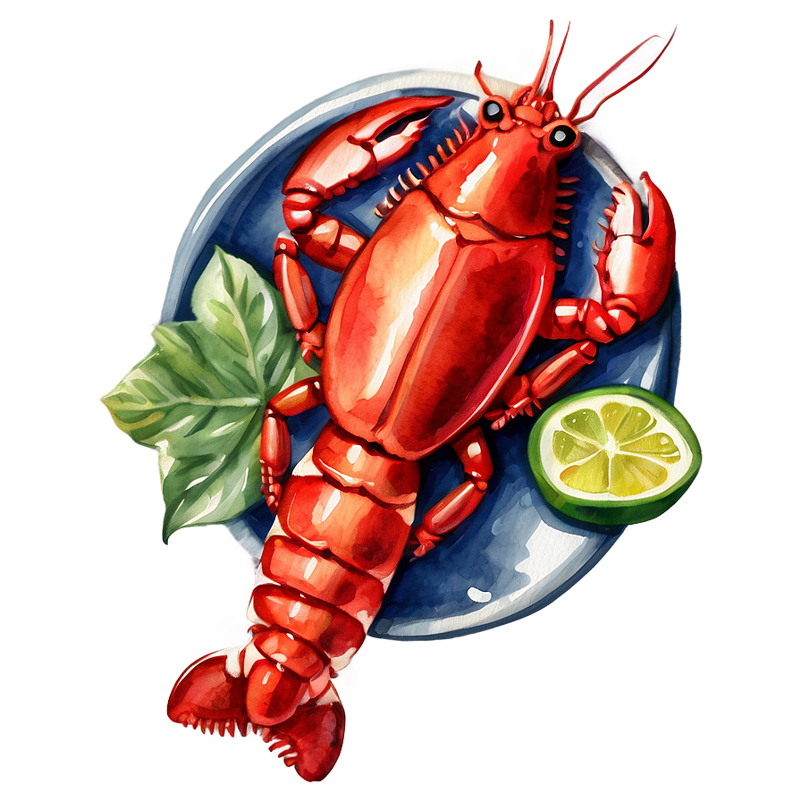 Red Lobster In Watercolor Png 06242024 PNG Image