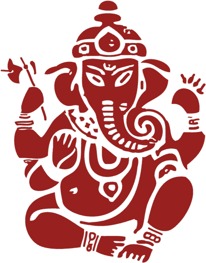 Red Lord Ganesha Vector Art PNG Image