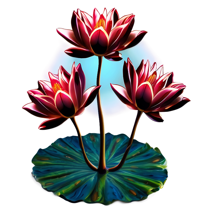 Red Lotus Flowers Serenity Png Eny PNG Image