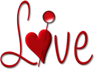 Red Love Text Graphic PNG Image