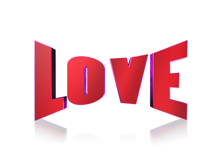 Red Love3 D Text Black Background PNG Image