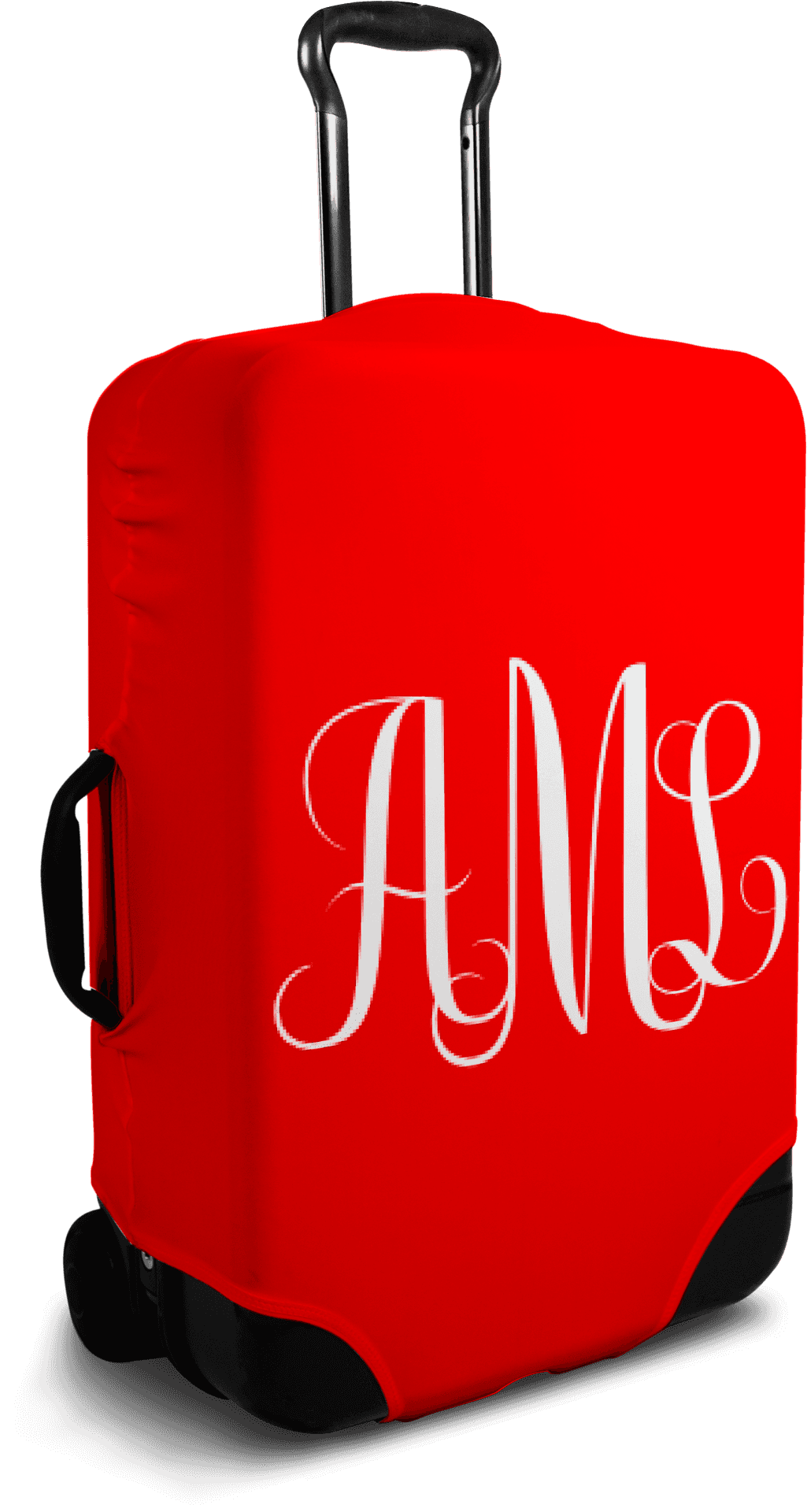 Red Luggage Coverwith Monogram PNG Image