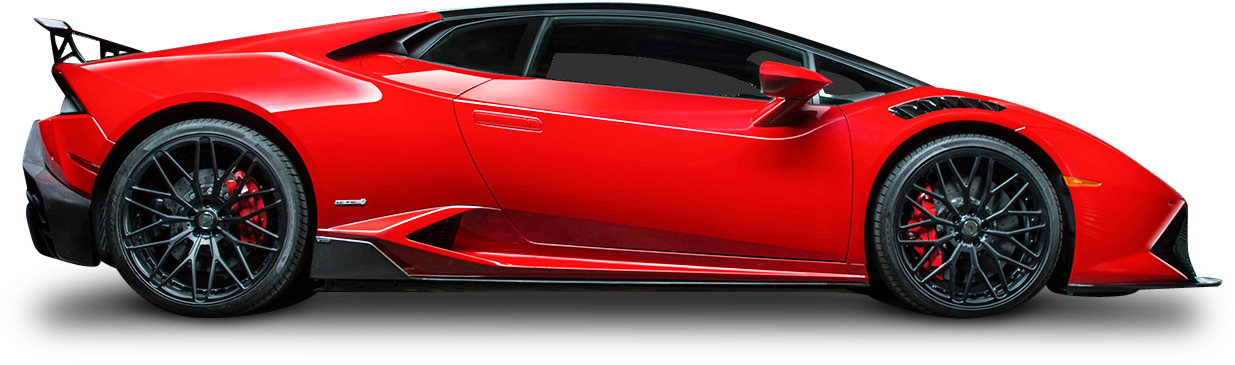 Red Luxury Sports Car Side View PNG Image