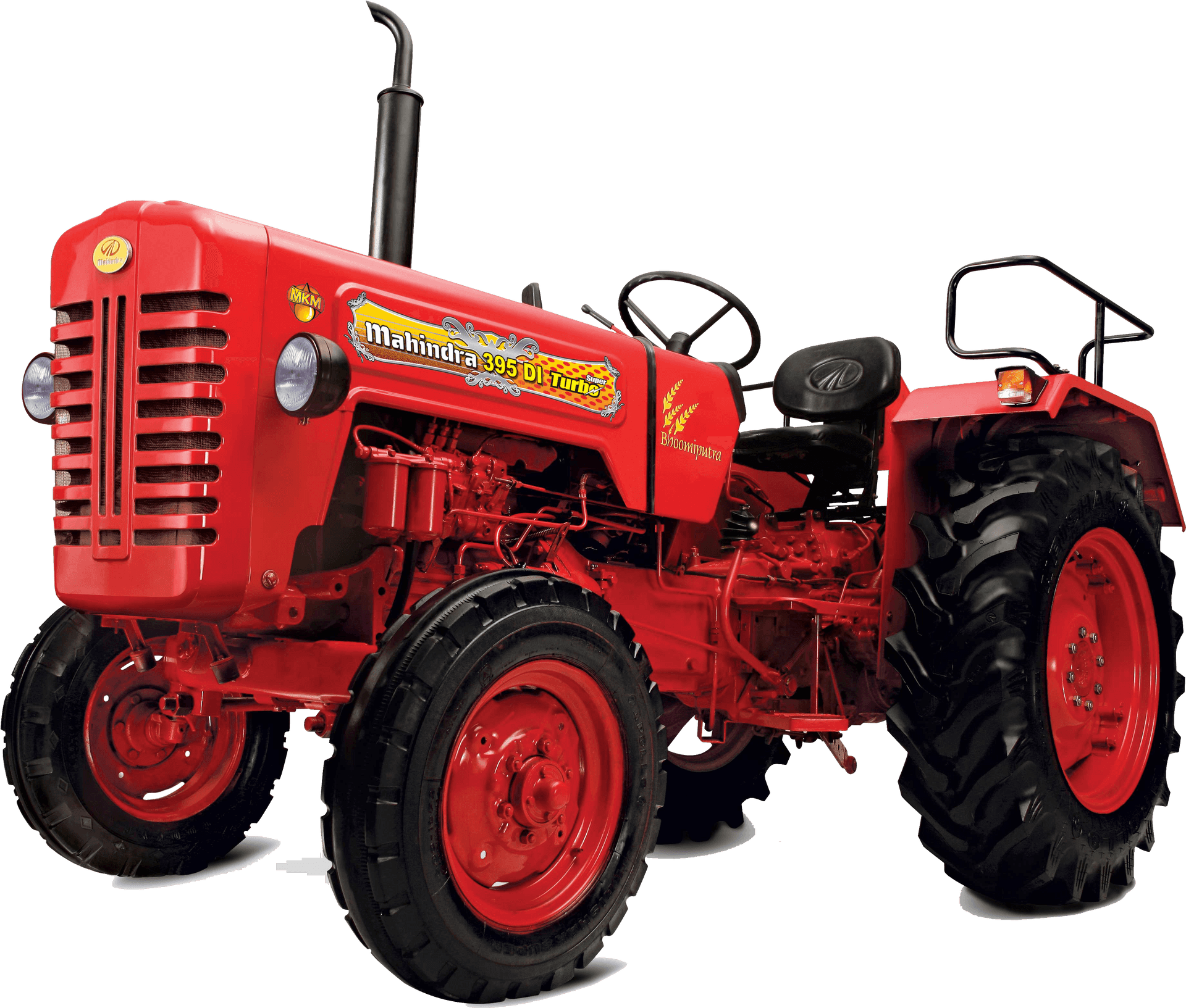 Red Mahindra395 D I Tractor PNG Image