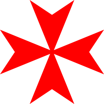 Red Maltese Crosson Black Background PNG Image