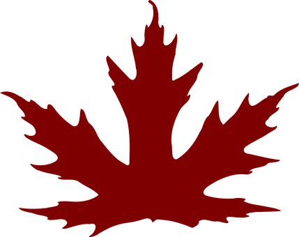 Red Maple Leaf Silhouette PNG Image