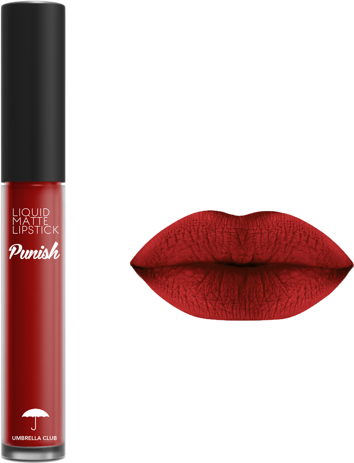 Red Matte Liquid Lipstickand Lips PNG Image