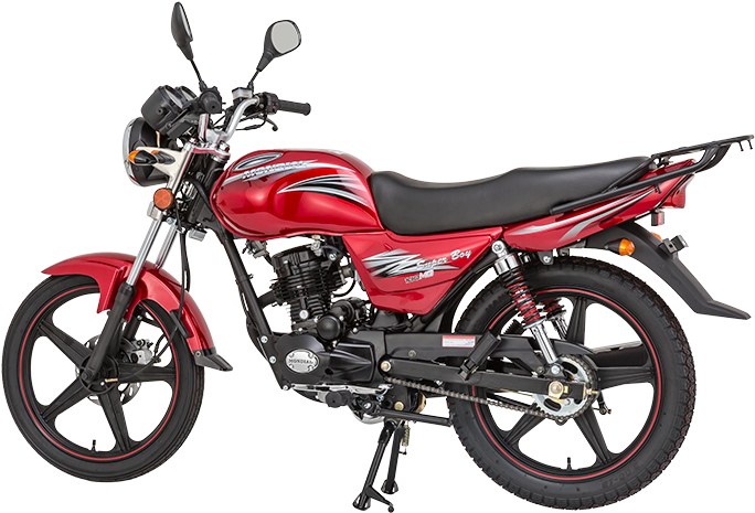 Red Motorcycle Profile View PNG Image