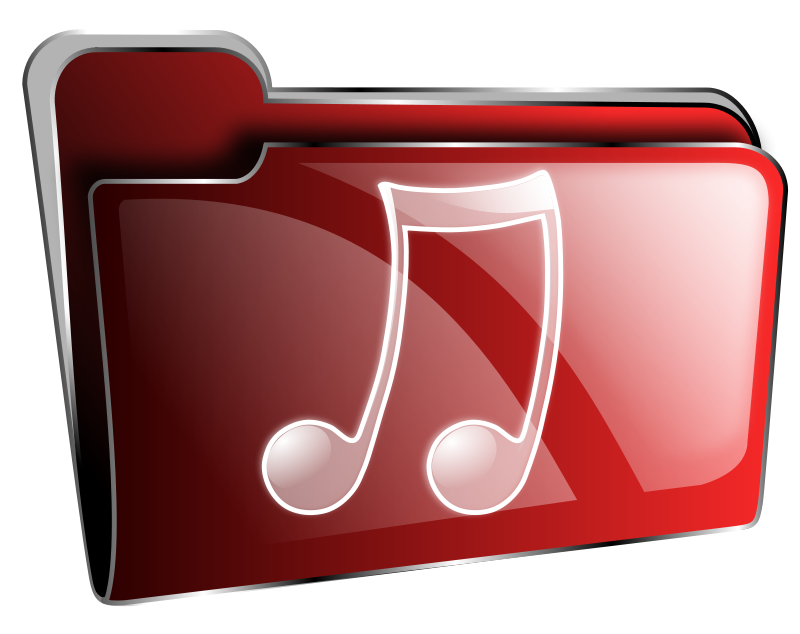 Red Music Folder Icon PNG Image