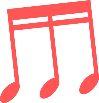 Red Music Notes Graphic PNG Image