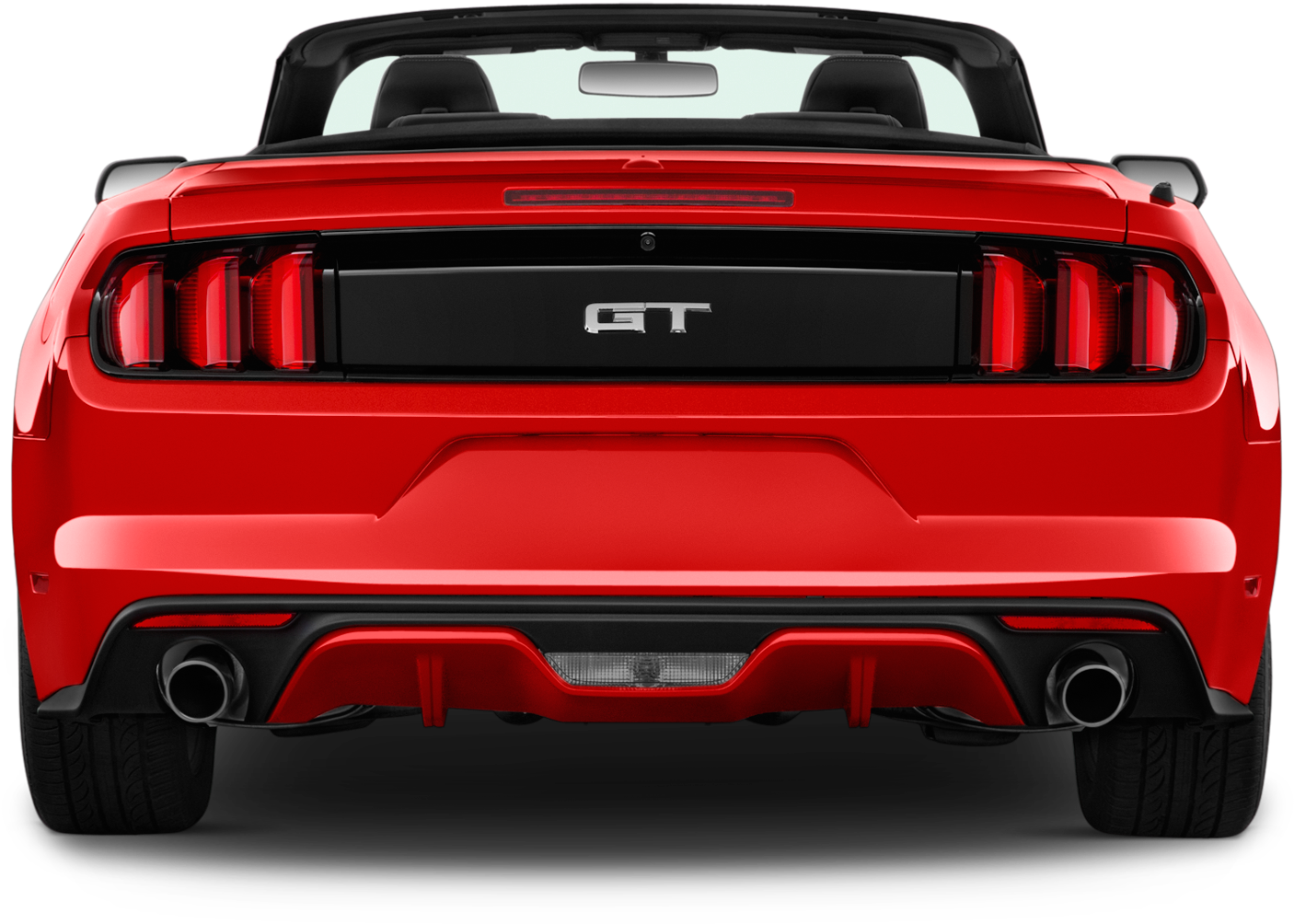 Red Mustang G T Convertible Rear View PNG Image