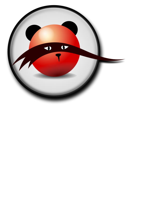 Red Ninja Panda Button PNG Image