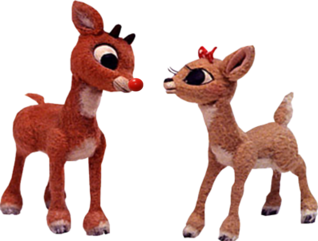 Red Nosed Reindeerand Friend Toy Figures PNG Image