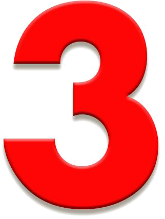 Red Number3 Graphic PNG Image