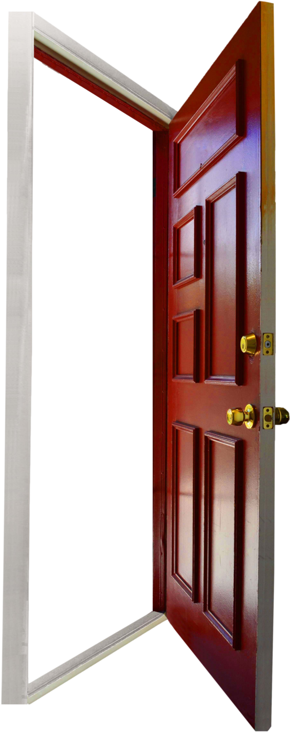 Red Open Door Entrance PNG Image