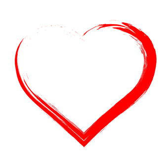 Red Outline Hearton Black Background PNG Image