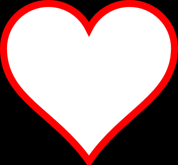 Red Outlined Heart Graphic PNG Image