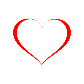 Red Outlined Hearton Black Background PNG Image