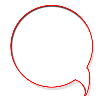 Red Outlined Speech Bubble PNG Image