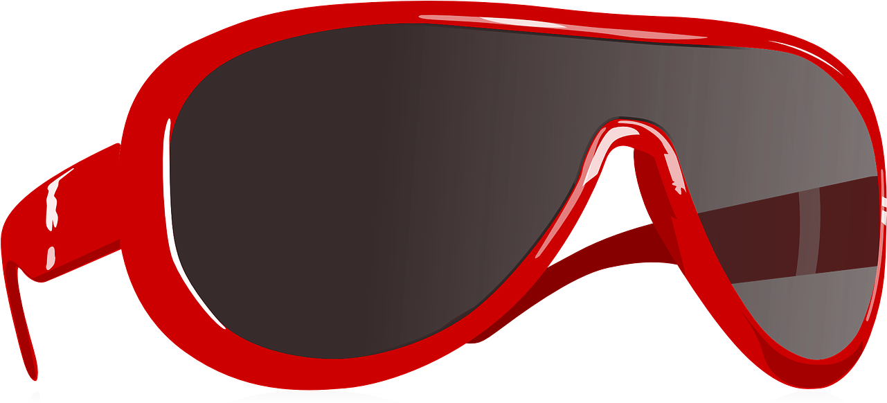 Red Oversized Sunglasses PNG Image