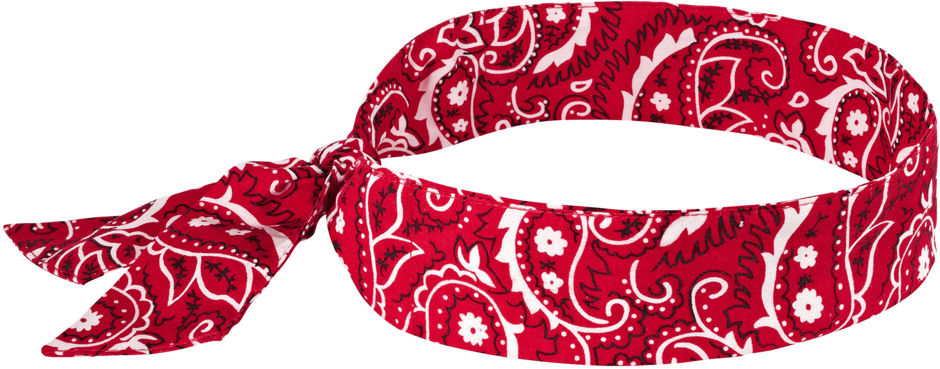 Red Paisley Pattern Head Bandana PNG Image