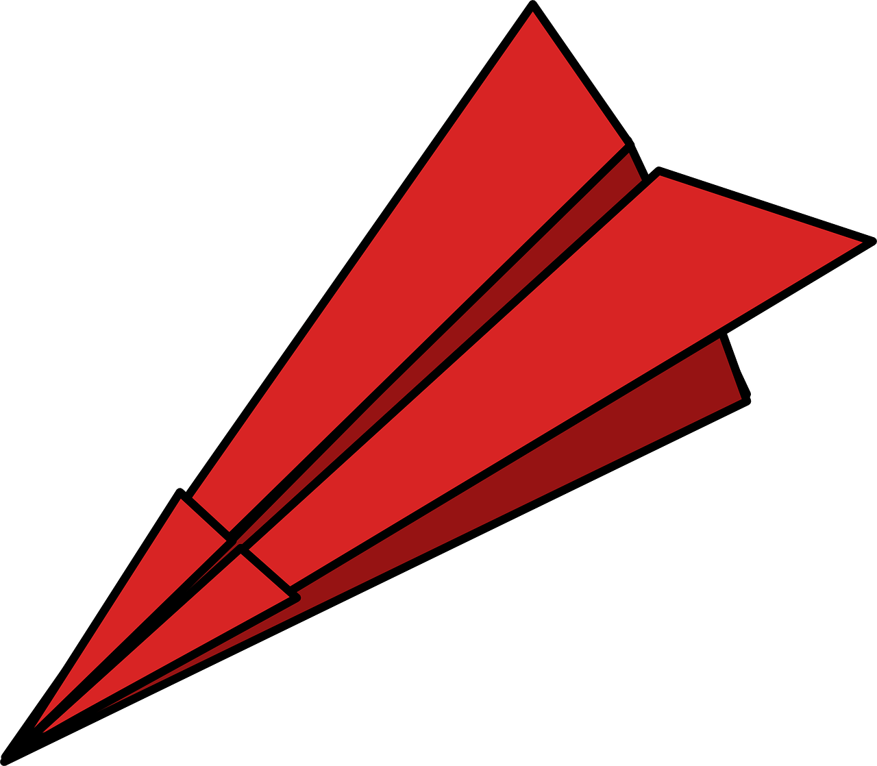 Red Paper Plane Illustration.png PNG Image