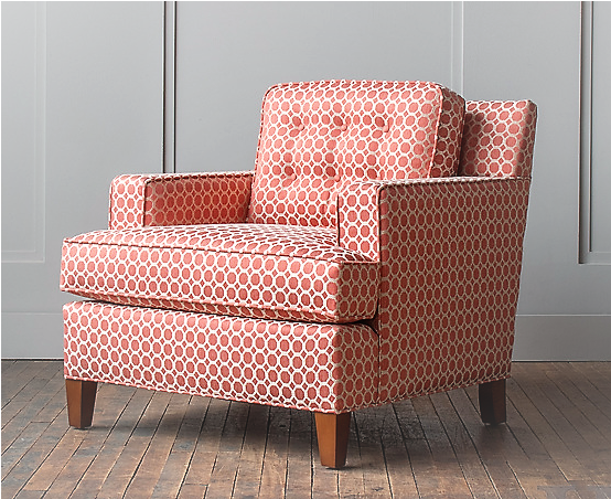 Red Patterned Club Chair PNG Image