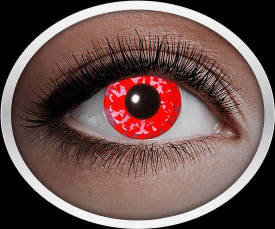 Red Patterned Contact Lens PNG Image