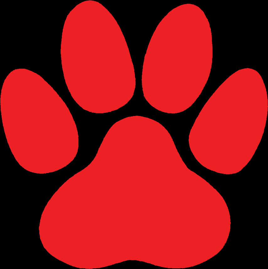 Red Paw Print Graphic PNG Image