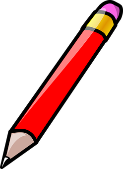 Red Pencil Cartoon Illustration PNG Image