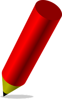 Red Pencil Drawing Illustration PNG Image