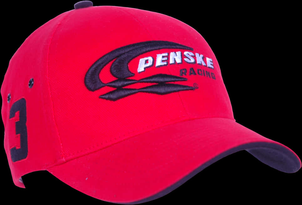 Red Penske Racing Cap PNG Image