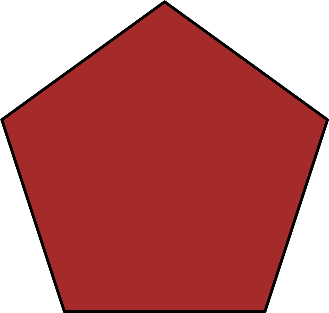 Red Pentagon Shape PNG Image