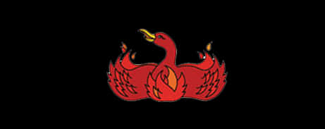 Red Phoenix Logoon Black Background PNG Image