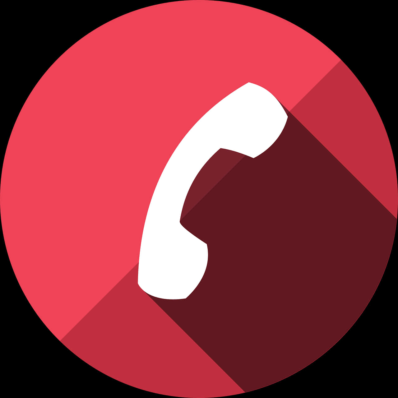 Red Phone Icon Flat Design PNG Image