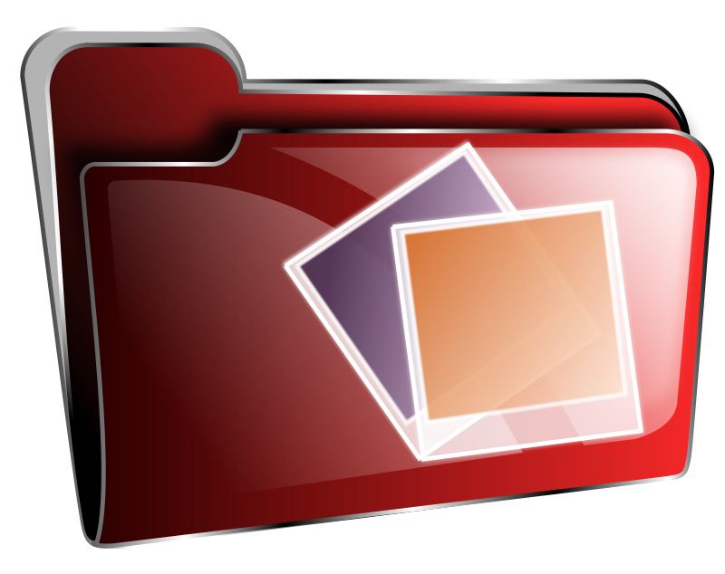 Red Photo Folder Icon PNG Image