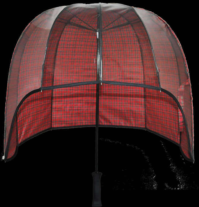 Red Plaid Bubble Umbrella PNG Image