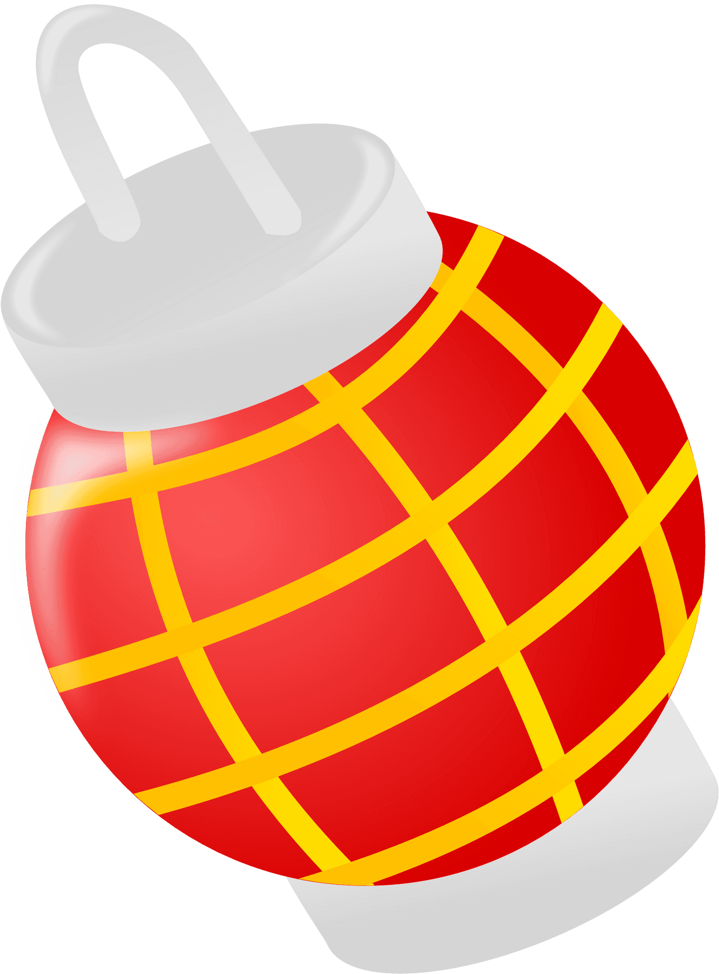 Red Plaid Pattern Grenade Illustration PNG Image