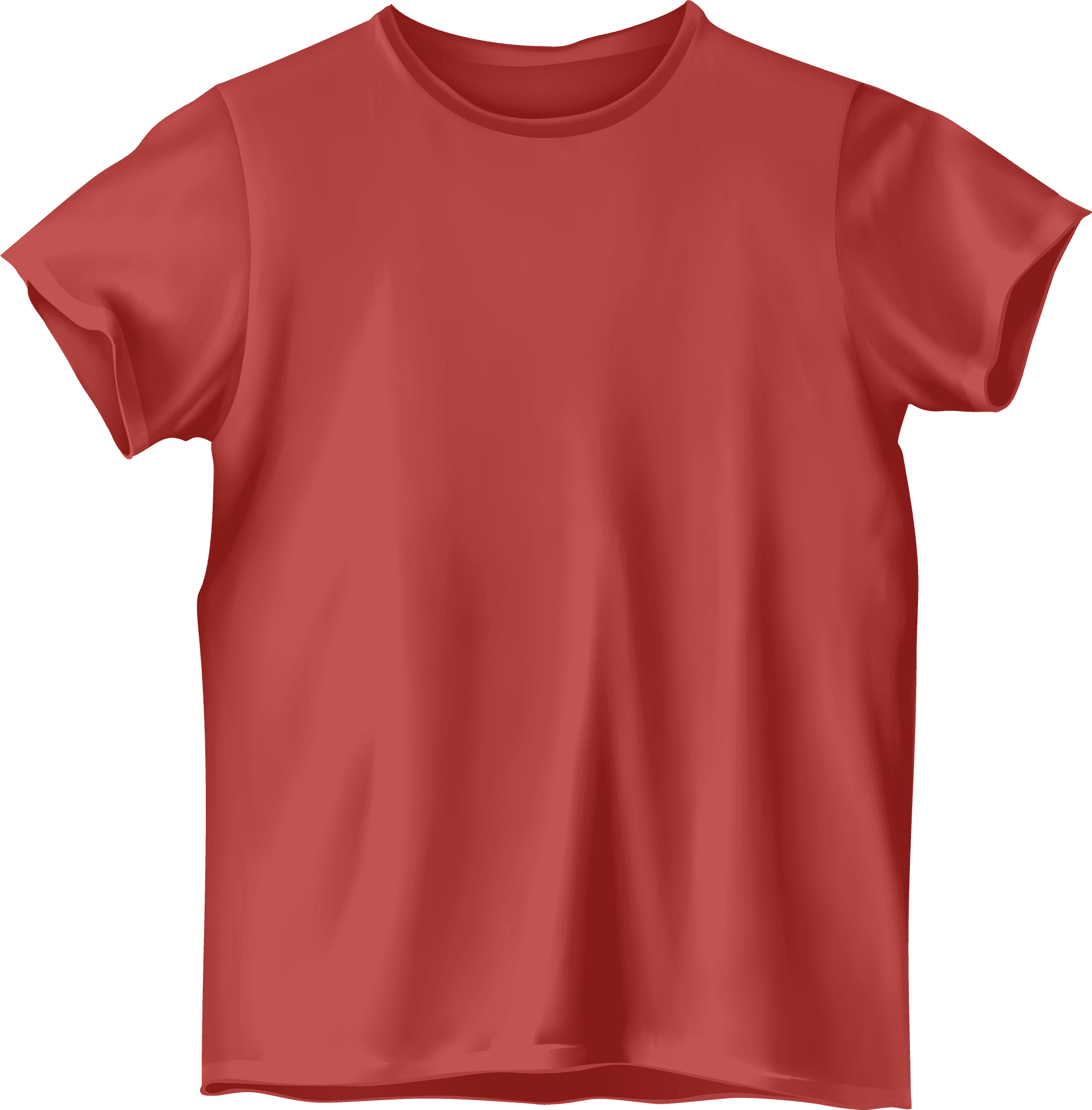 Red Plain T Shirt Mockup PNG Image