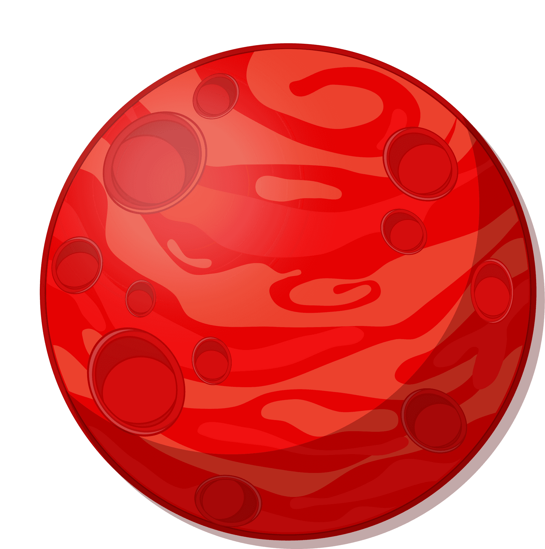 Red Planet Cartoon Illustration PNG Image