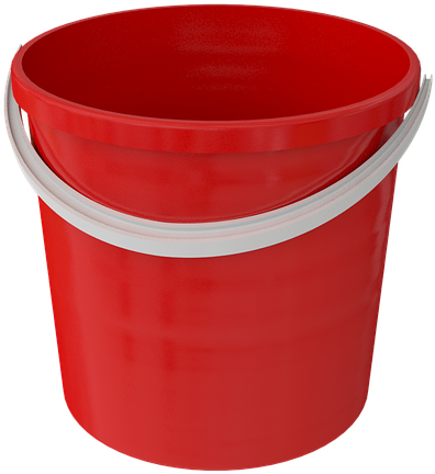 Red Plastic Bucket3 D Render PNG Image