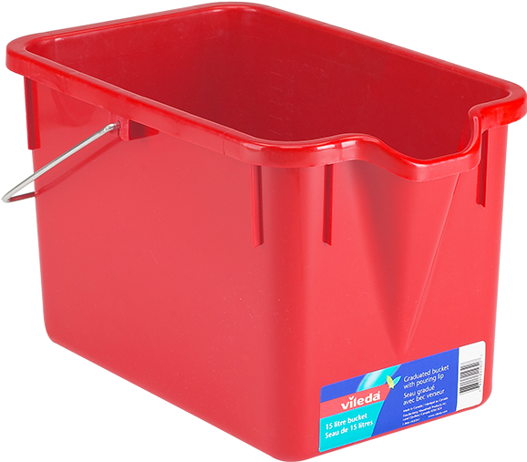 Red Plastic Bucketwith Handle PNG Image