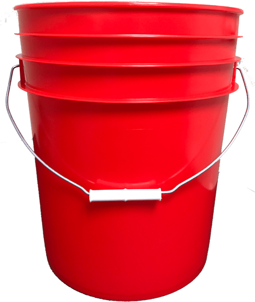 Red Plastic Bucketwith Handle PNG Image