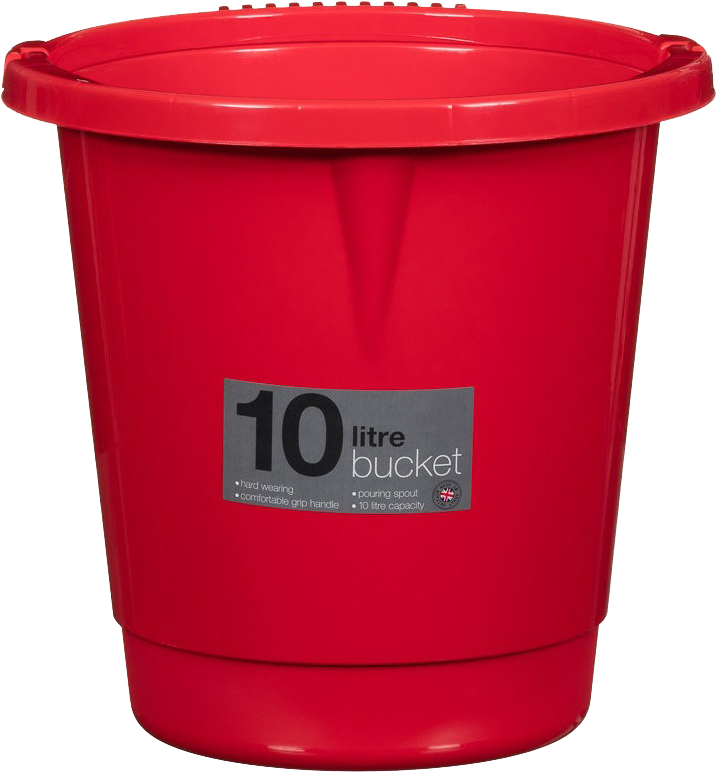 Red Plastic10 L Bucket PNG Image