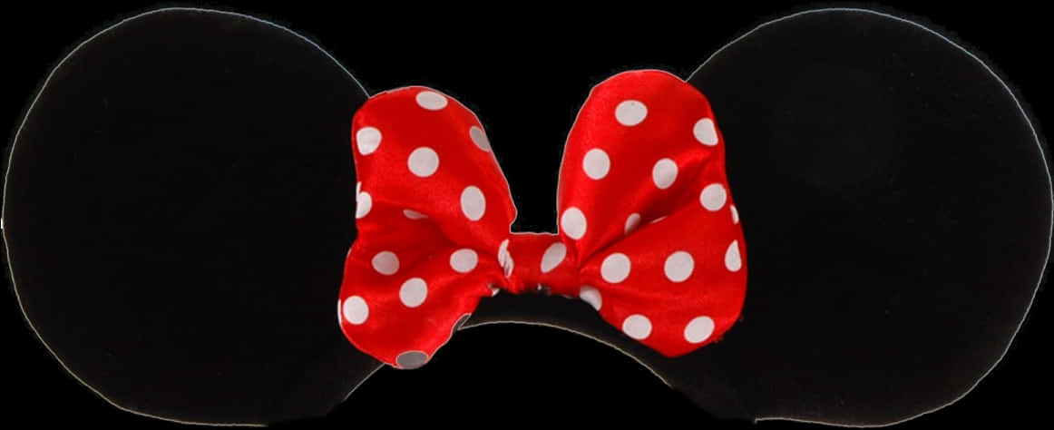 Red Polka Dot Bow Mouse Ears PNG Image