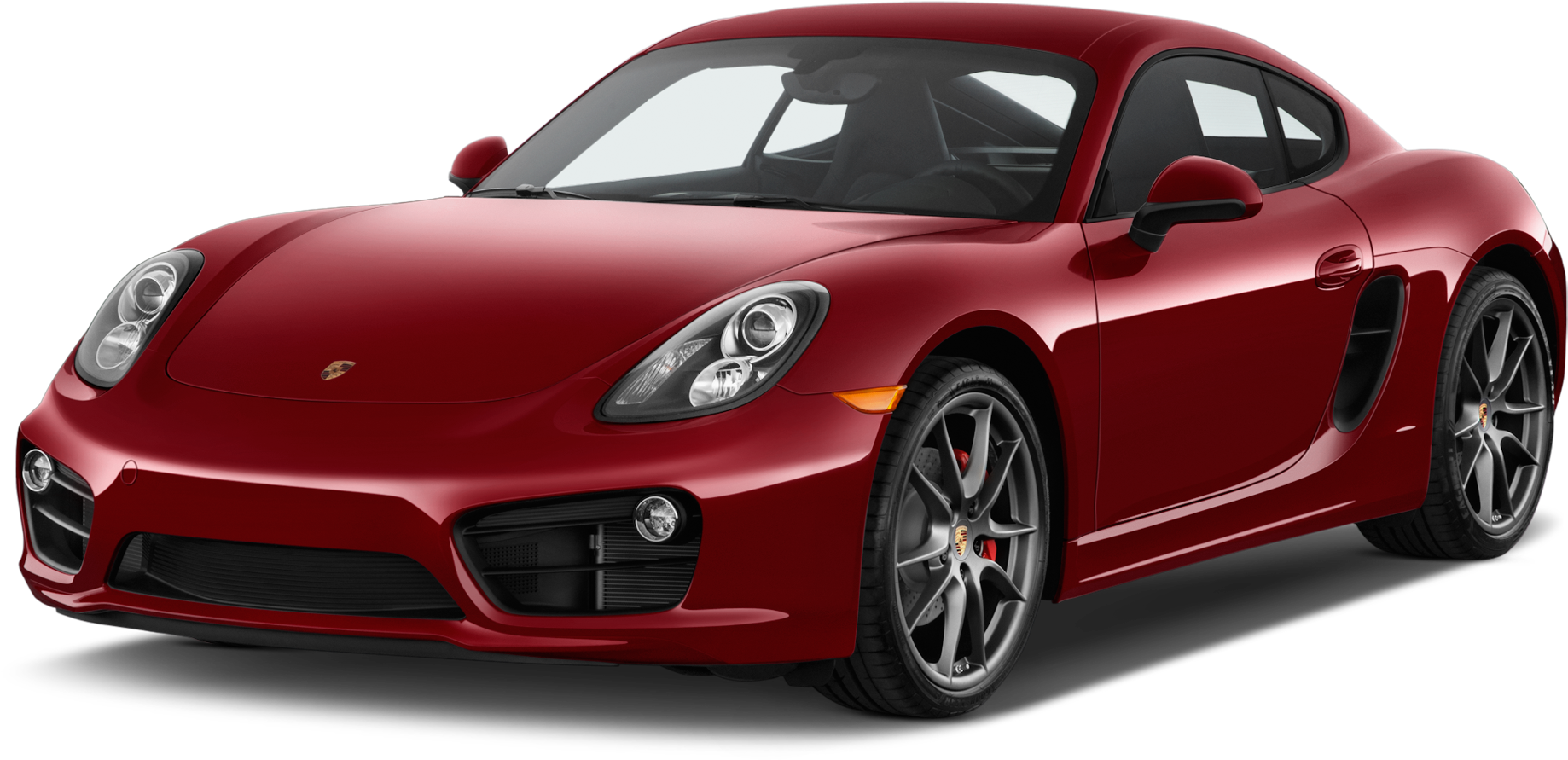 Red Porsche Cayman Side View PNG Image