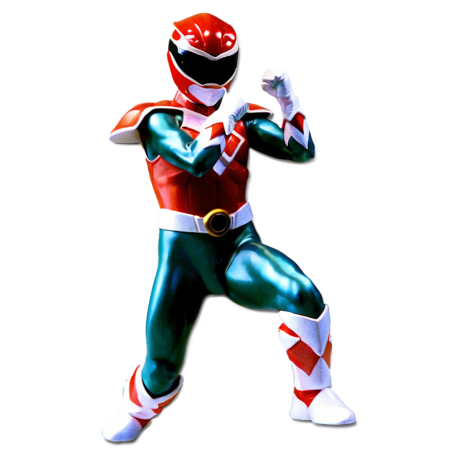 Red Power Ranger Action Pose Png Pad PNG Image