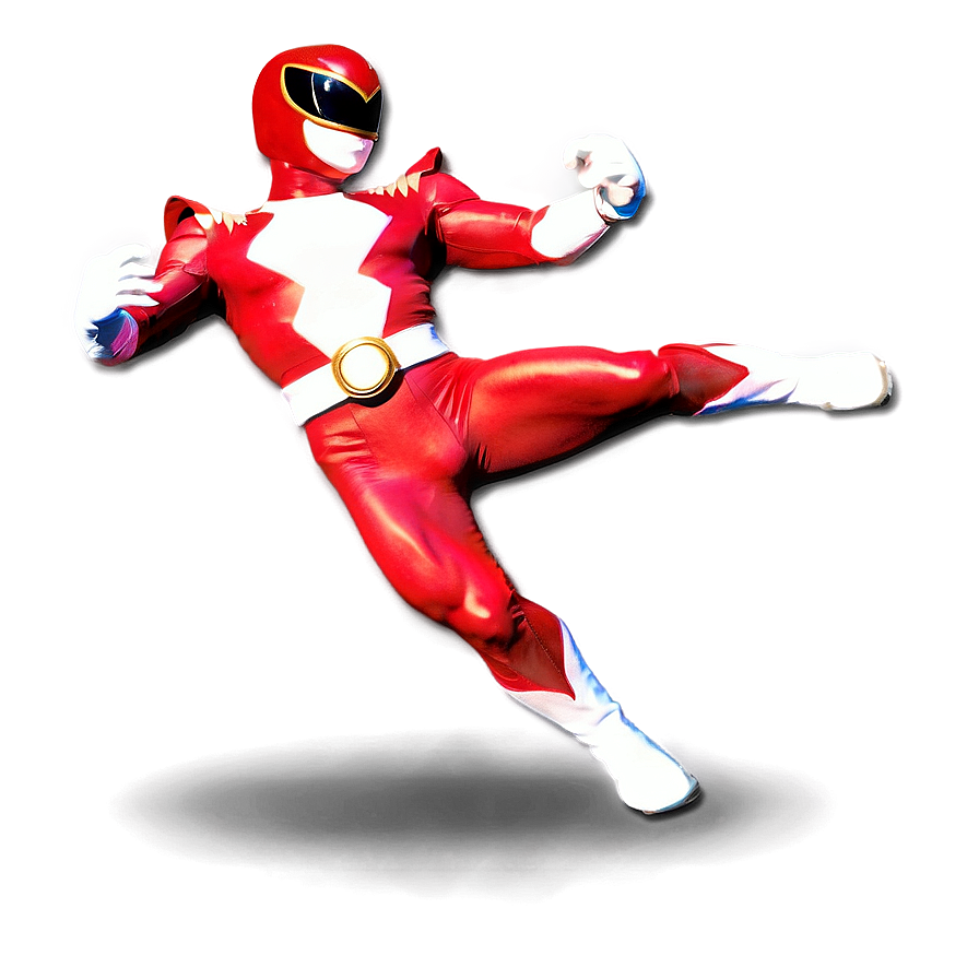 Red Power Ranger Action Pose Png Rck81 PNG Image