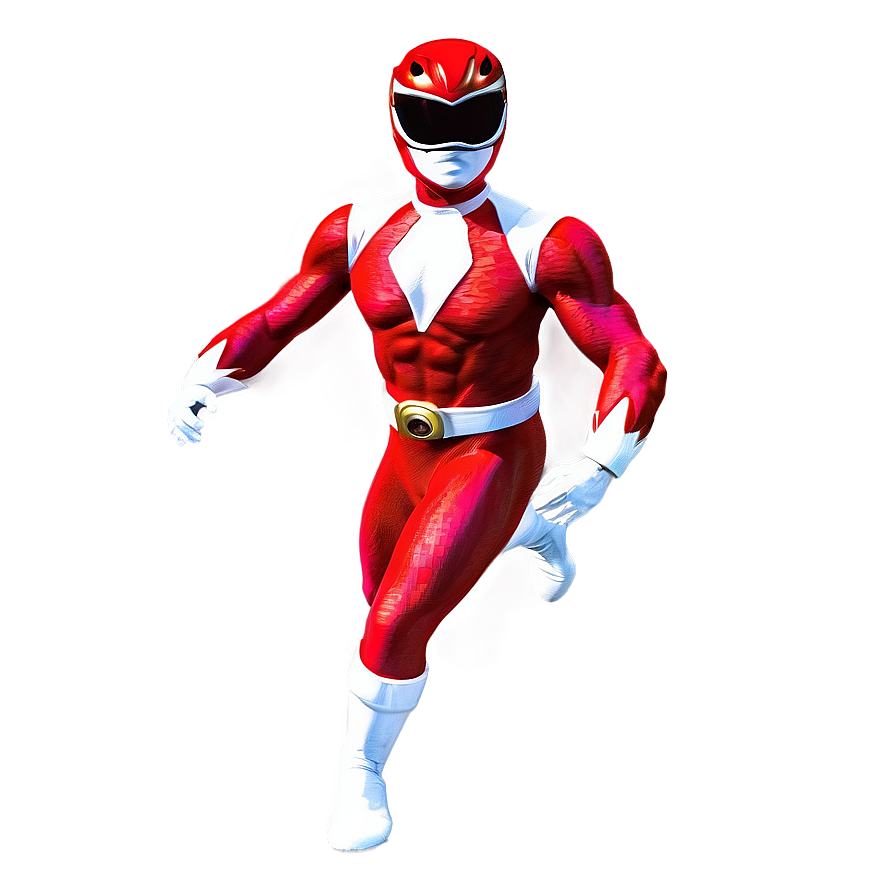 Red Power Ranger Dynamic Action Png 06292024 PNG Image