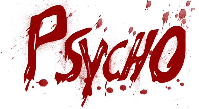 Red Psycho Text Splatter PNG Image